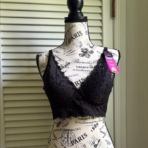 NWT Maidenform Black Lace Convertible Bralette 38B